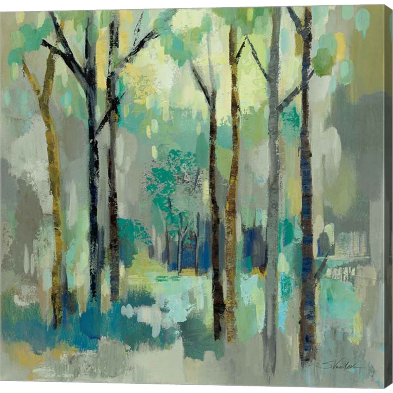 Romantic Forest Neutral by Silvia Vassileva 24" x 24" Canvas Wall Art